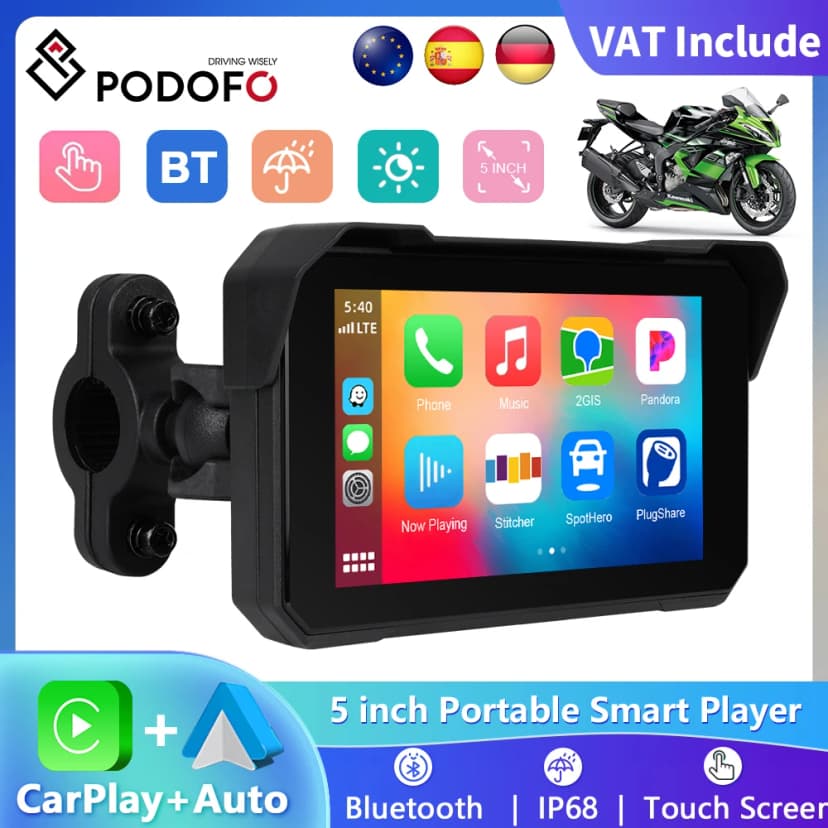 Écran CarPlay moto 5 pouces compact et discret LIBRAMOTO